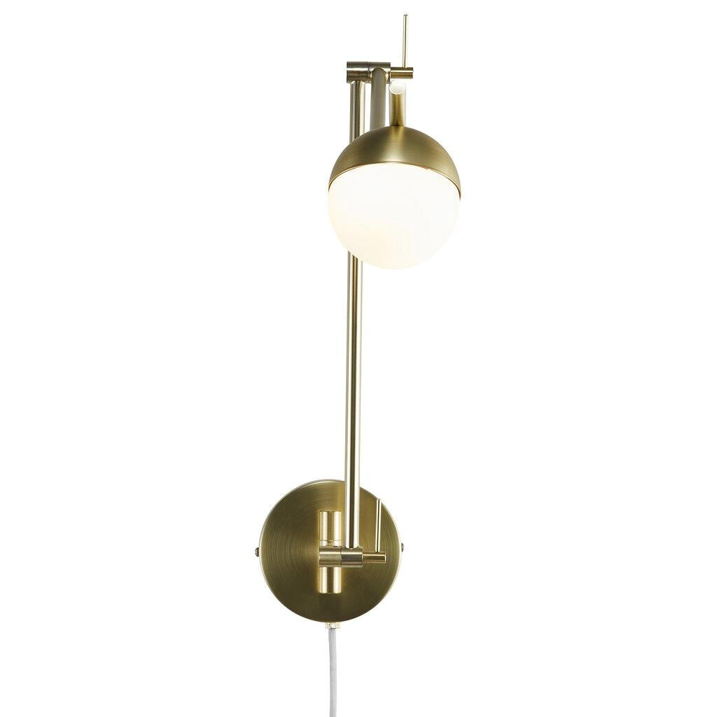 Buy Swing Arm Wall Lights Australia Contina 1 Light Wall Light Brass, Opal - 2010971035