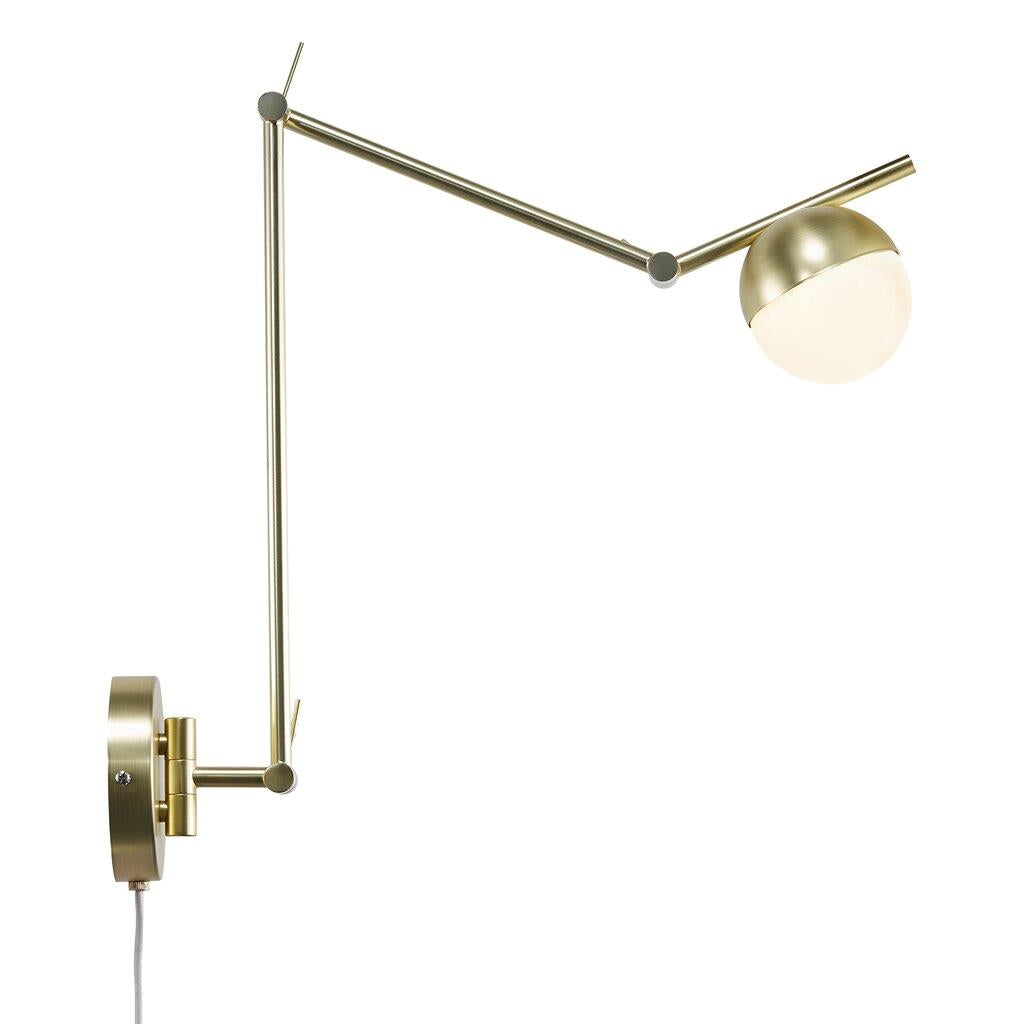 Buy Swing Arm Wall Lights Australia Contina 1 Light Wall Light Brass, Opal - 2010971035