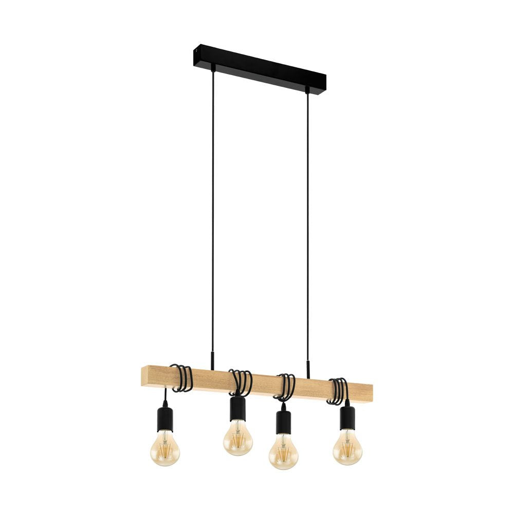 Buy Island Pendant Lights Australia Townshend 4 Light Pendant Black & Brown - 32916