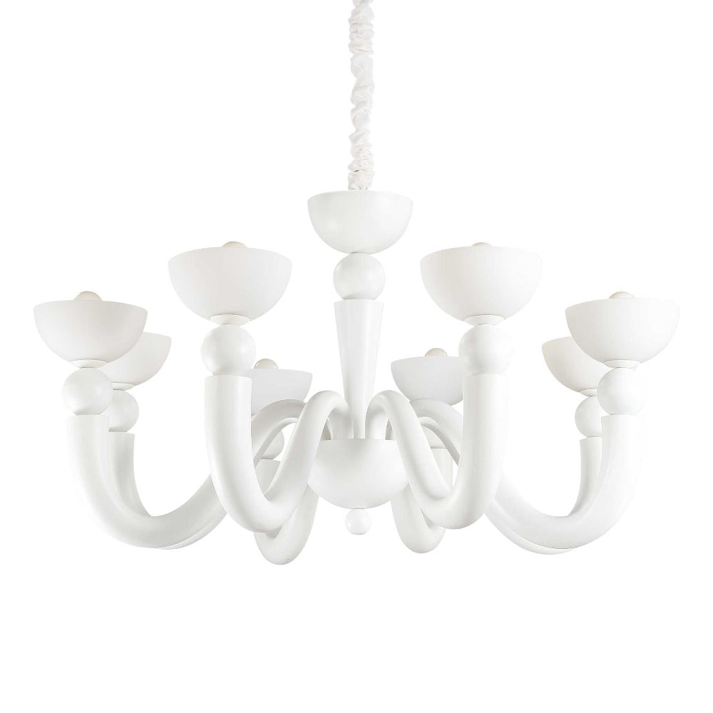 Buy Chandeliers Australia Bon Bon Sp8 Chandelier 8 Lights Matt White Metal - 094007
