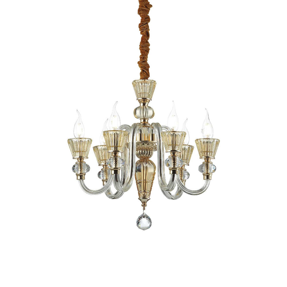 Buy Chandeliers Australia Strauss Sp6 Chandelier 6 Lights Gold Metal / Glass - 140605