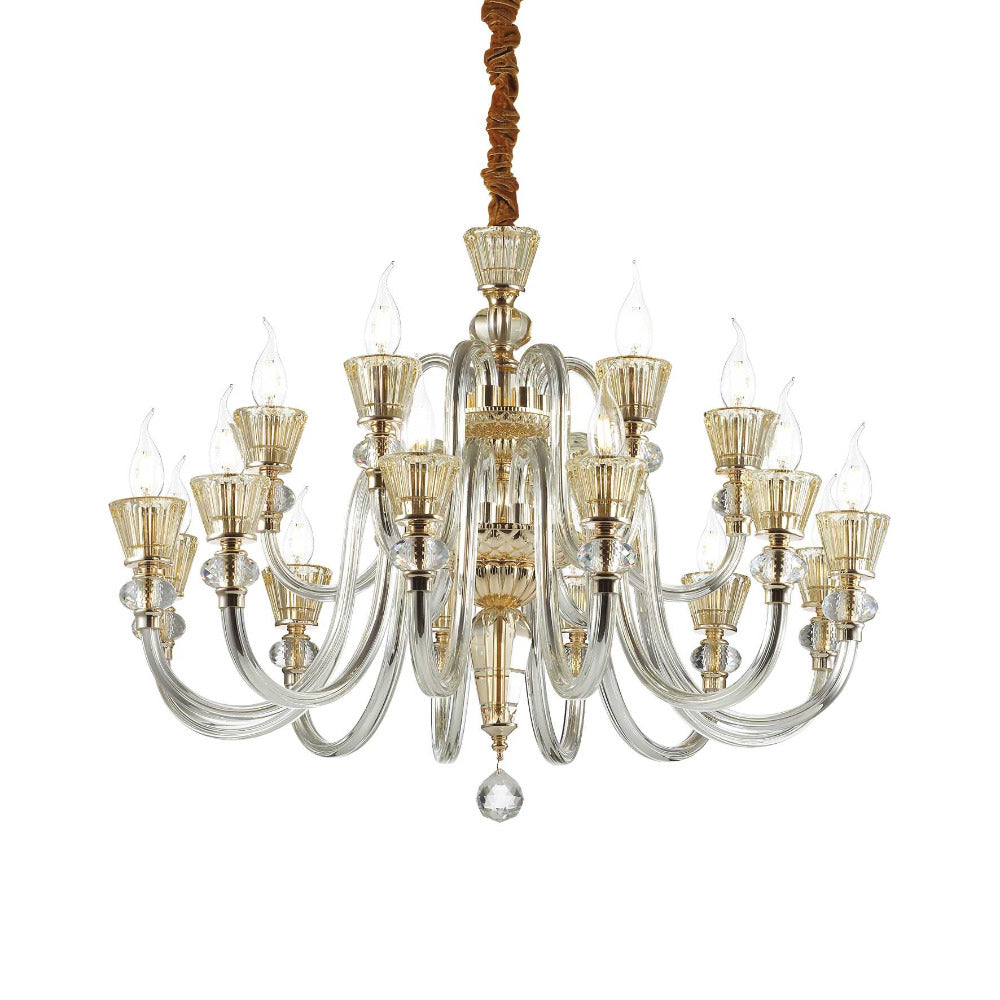 Buy Chandeliers Australia Strauss Sp18 Chandelier 18 Lights Gold Metal / Glass - 140629