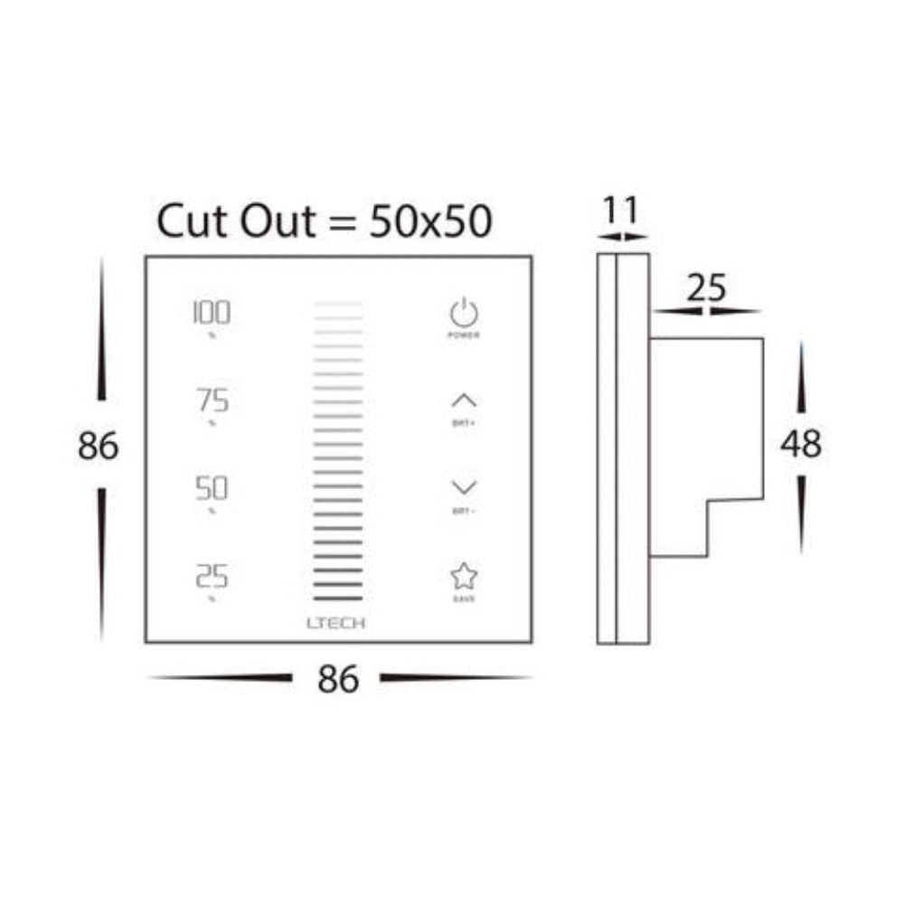Buy Strip Light Controllers Australia LED Strip Light Touch Controller White - HV9101-EX1S