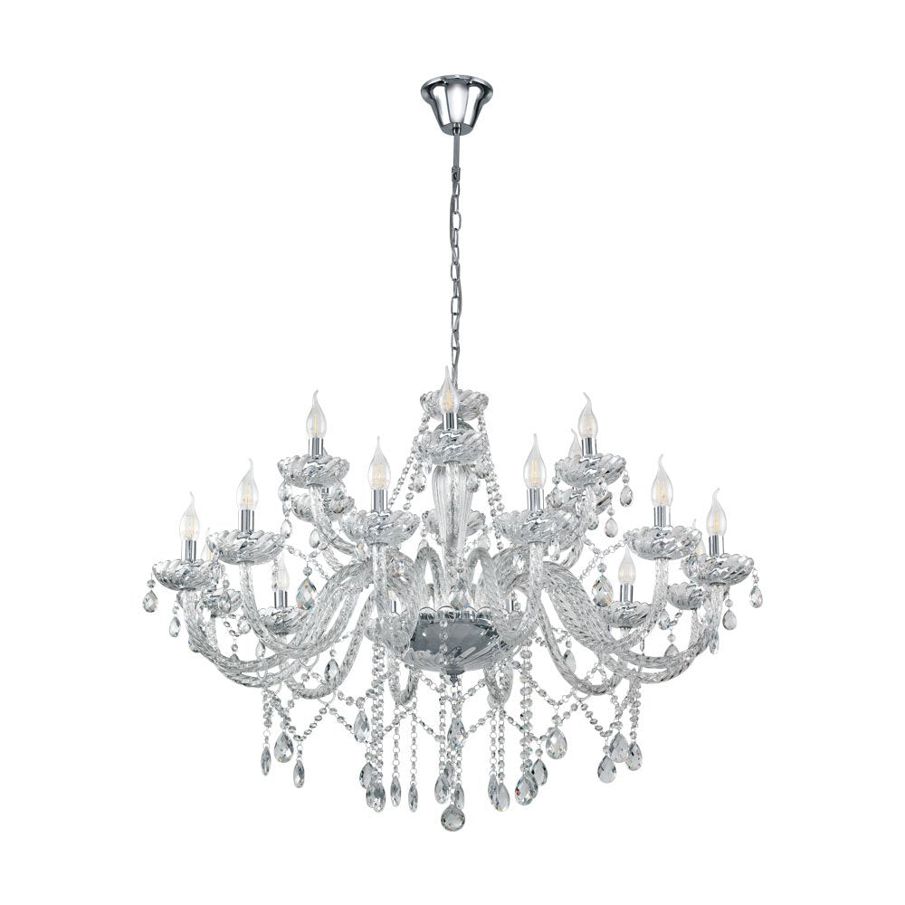 Buy Chandeliers Australia Basilano 18 Light Chandelier Chrome & Clear - 39103