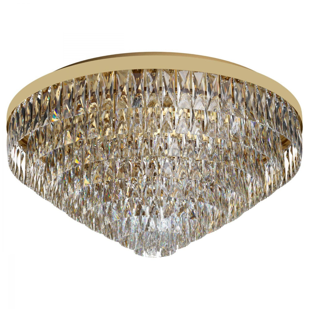 Valparaiso 16 Light Ceiling Gold Coloured & Crystal 780mm - 39459