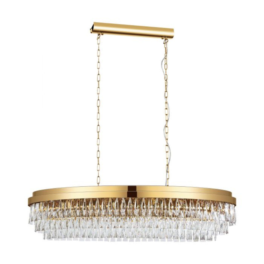 Buy Pendant Lights Australia Valparaiso 13 Light Pendant Gold Coloured & Crystal - 39463