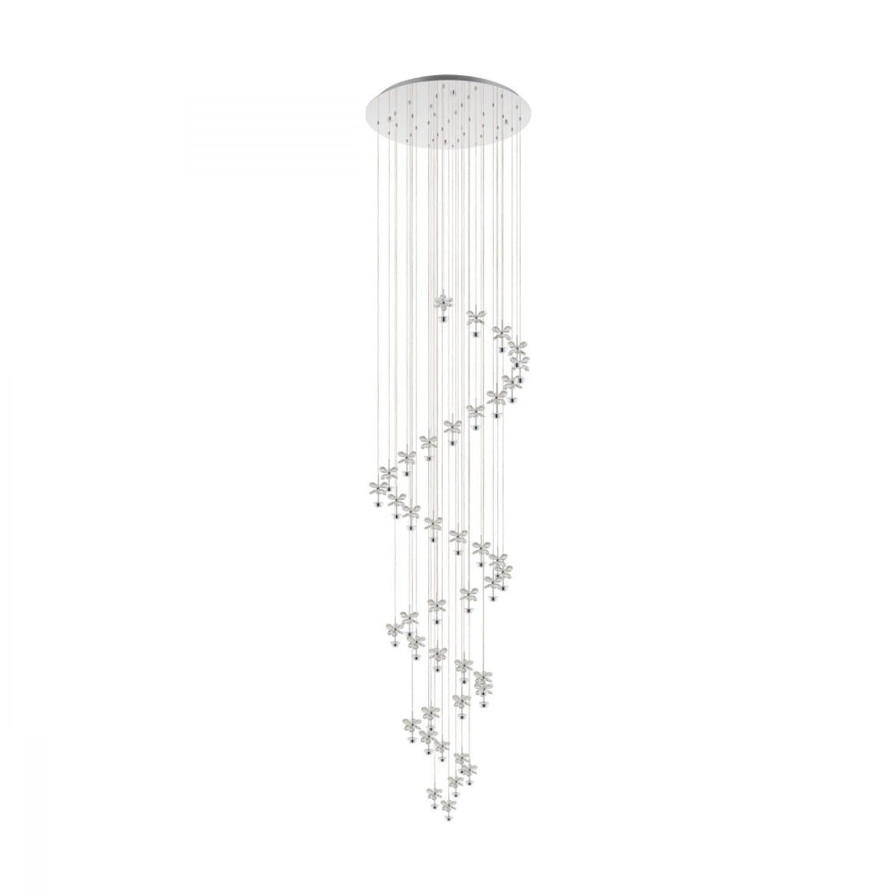Buy Cluster Pendants Australia Pianopoli 40 LED Luminaire Chrome & Crystal - 39545