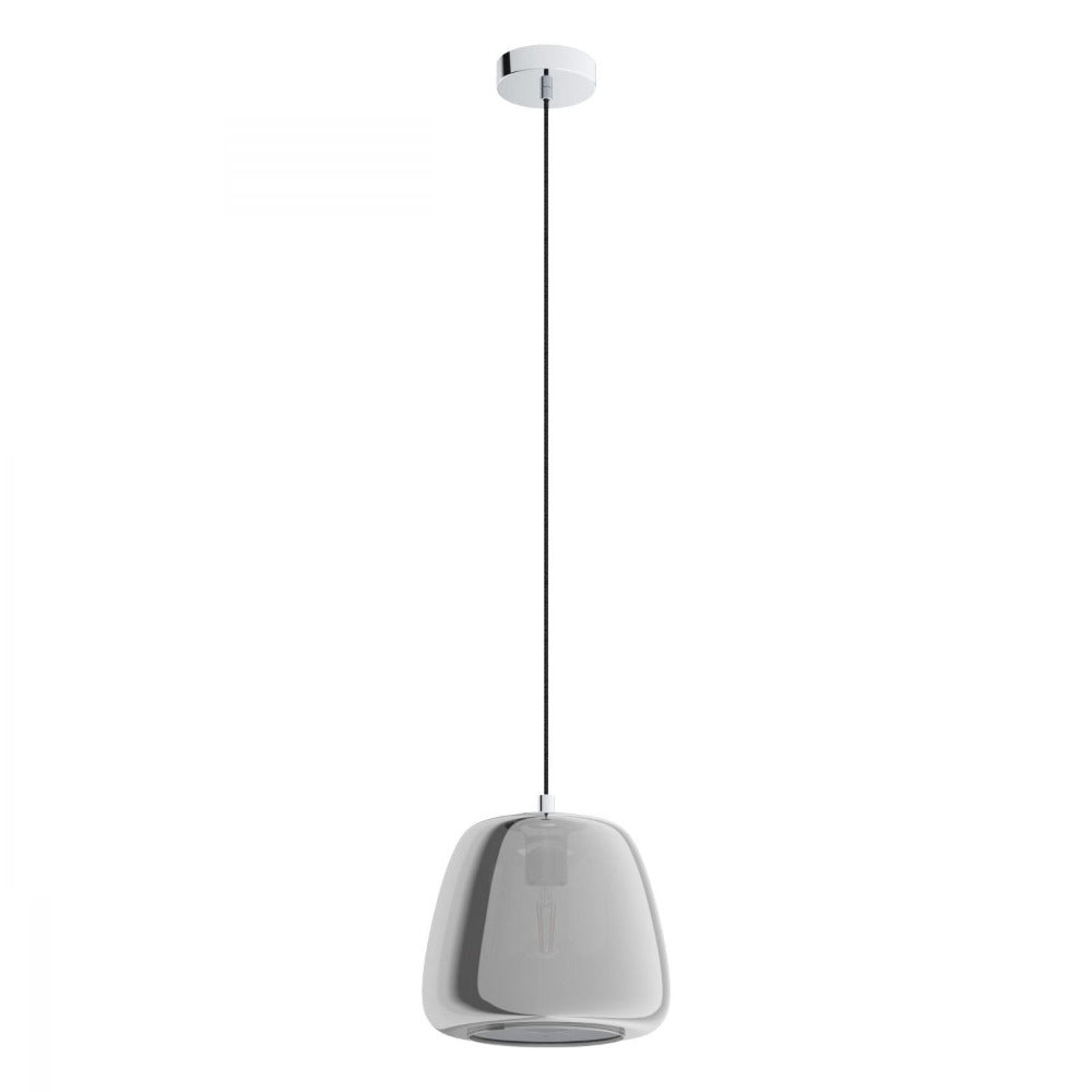 Buy Pendant Lights Australia Albarino 1 Light Pendant Chrome & Black Transparent 260mm - 39666N