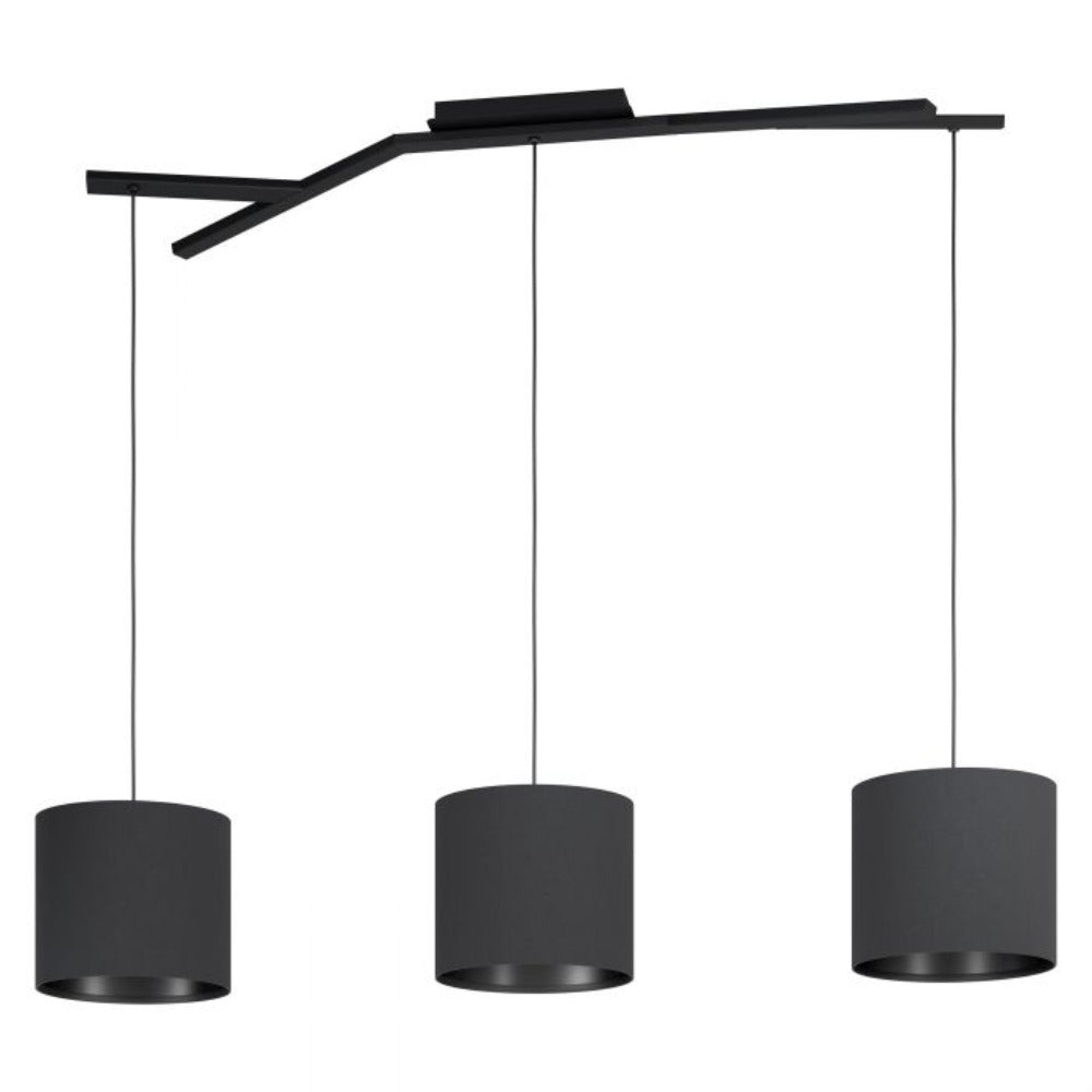 Buy Pendant Lights Australia Balnario 3 Light Pendant Black Steel - 39886N