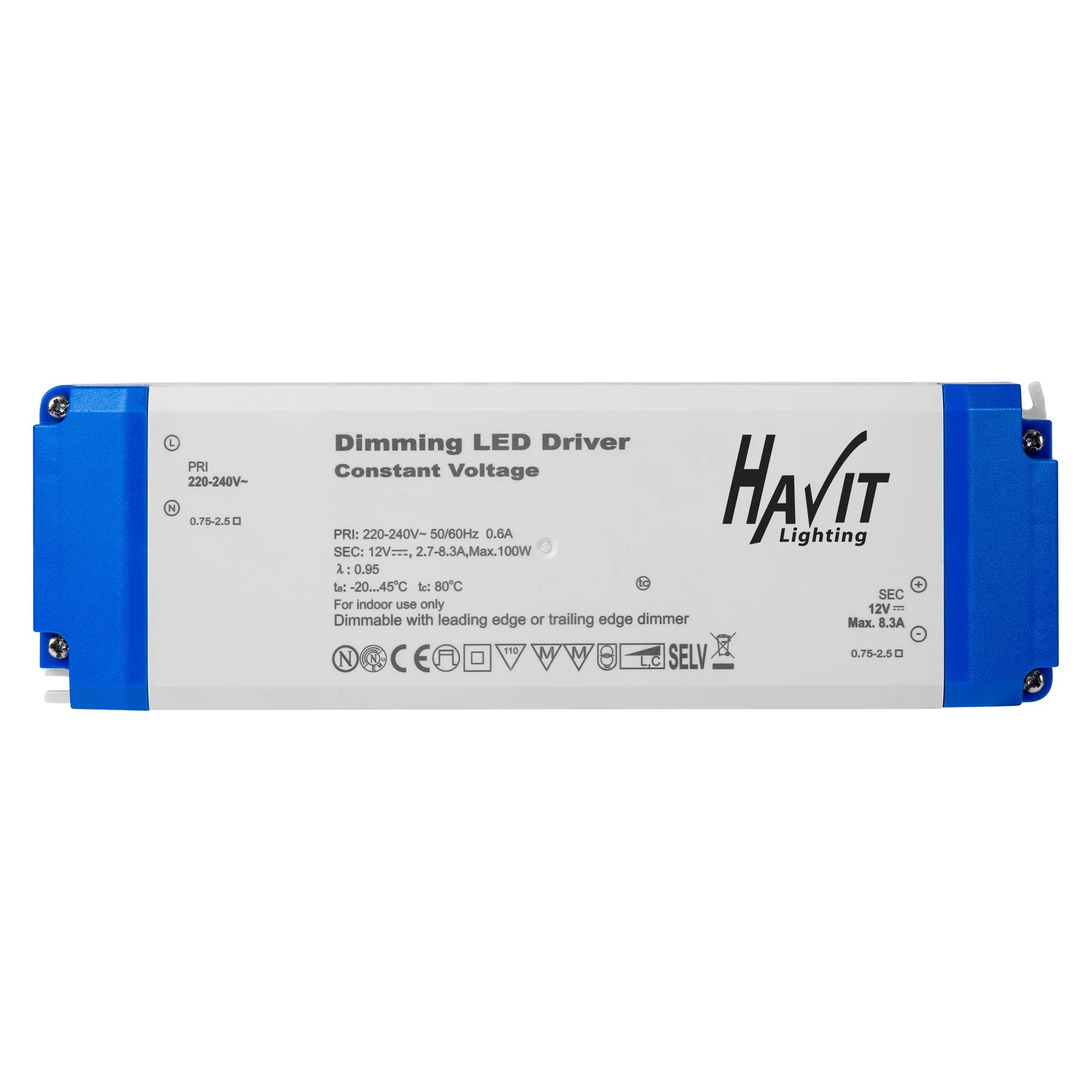 Buy LED Drivers Australia Triac Dimmable Indoor LED Driver 24V DC 100W White & Blue Plastic - HV9668-24V100W