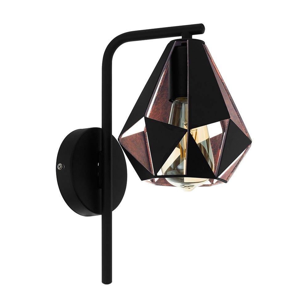 Buy Wall Sconce Australia Carlton 1 Light Wall Light Black & Copper Coloured 225mm - 43057