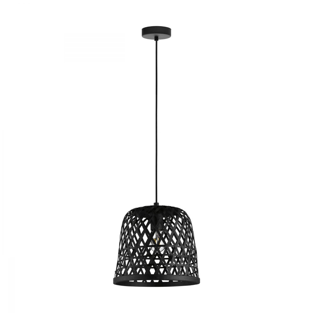 Buy Pendant Lights Australia Kirkcolm 1 Light Pendant Black & Black 300mm - 43112N