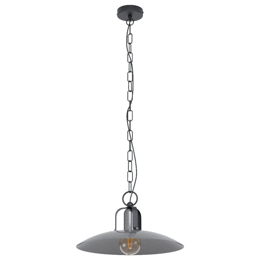 Buy Pendant Lights Australia Kenilworth 1 Light Pendant Black / Antique Nickel - 43203N