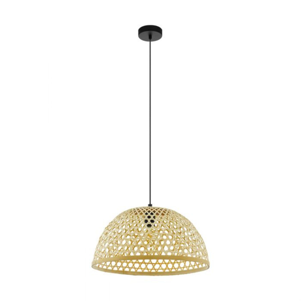 Buy Pendant Lights Australia Claverdon 1 Light Pendant Black & Natural 495mm - 43254N