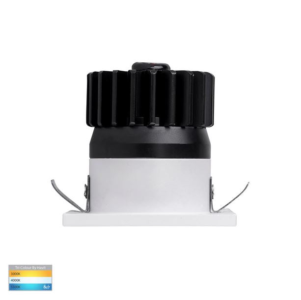Buy Recessed LED Downlights Australia Niche Square Recessed LED Downlight White Aluminium 3 CCT - HV5701T-WHT