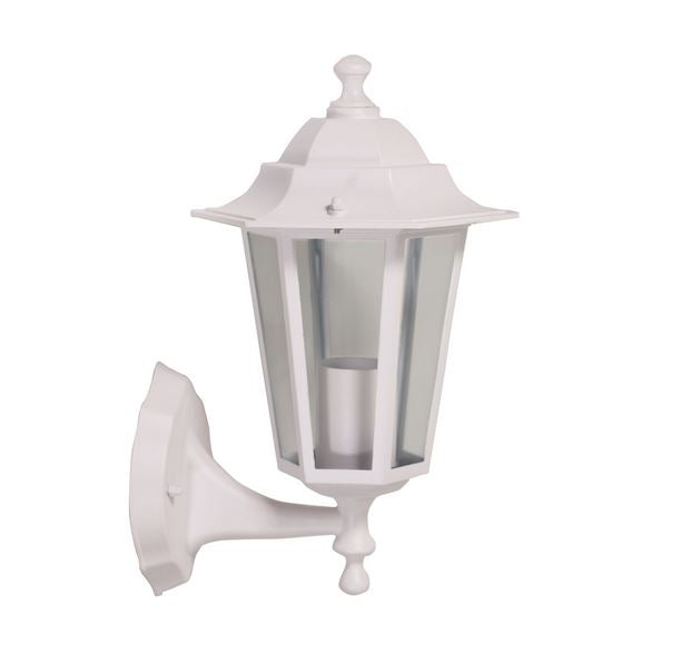 ASCOT Outdoor Wall Lantern Up Light White Metal / Clear Glass - OL7402WH
