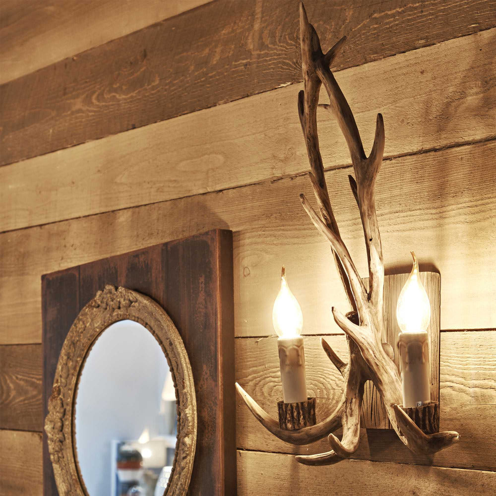 Buy Wall Sconce Australia Chalet Ap2 Wall Sconce 2 Lights Beige Metal / Resin - 115511
