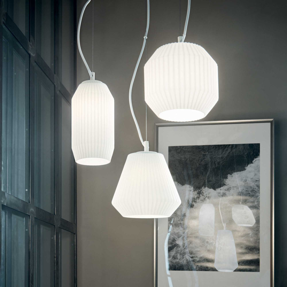 Buy Cluster Pendants Australia Origami Sp3 Cluster Pendant 3 Lights White Glass - 198095