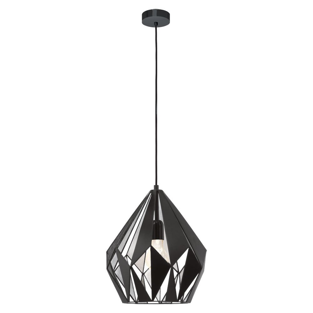 Buy Pendant Lights Australia Carlton 1 Light Pendant Black & Silver 310mm - 49255
