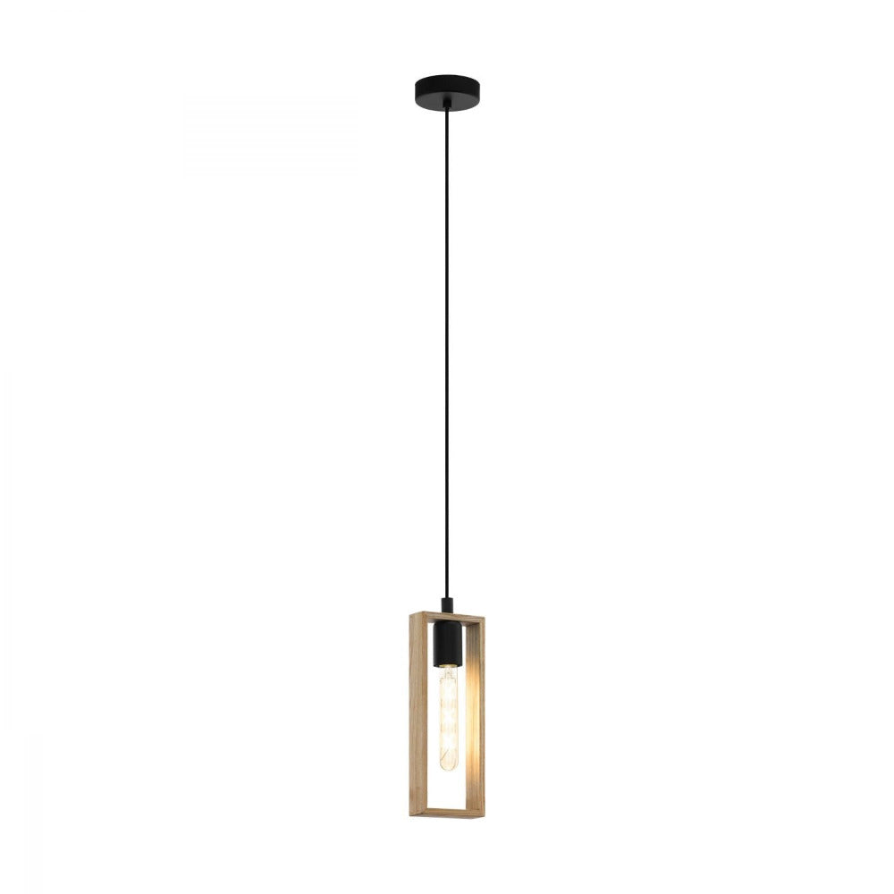 Littleton 1 Light Pendant Black & Brown 110mm - 49473N