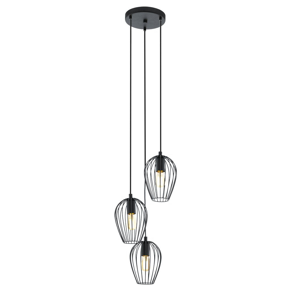 Newtown 3 Light Pendant Black - 49479