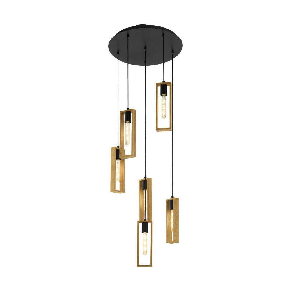 Buy Cluster Pendants Australia Littleton 6 Light Pendant Black & Brown - 49549N