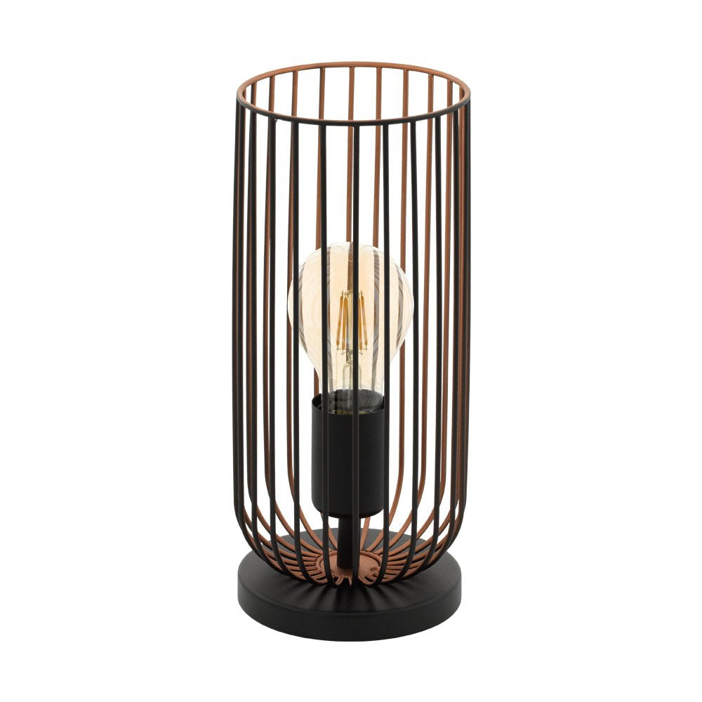 Buy Table Lamps Australia Roccamena 1 Light Table Lamp Black & Copper Coloured 130mm - 49646N