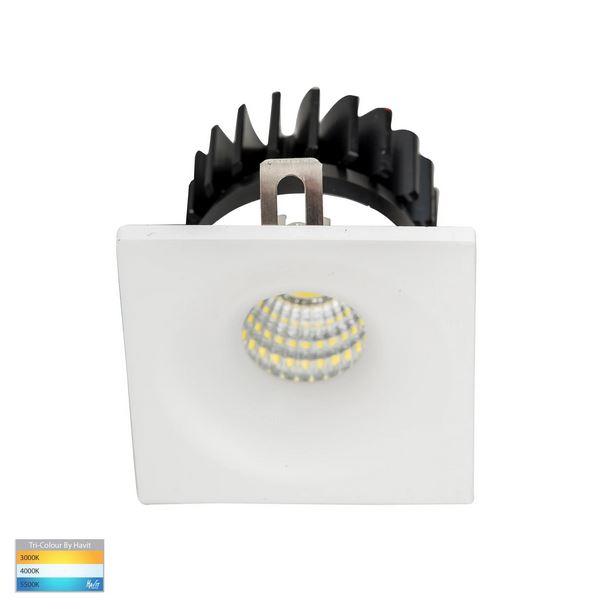 Buy Recessed LED Downlights Australia Niche Square Recessed LED Downlight White Aluminium 3 CCT - HV5701T-WHT