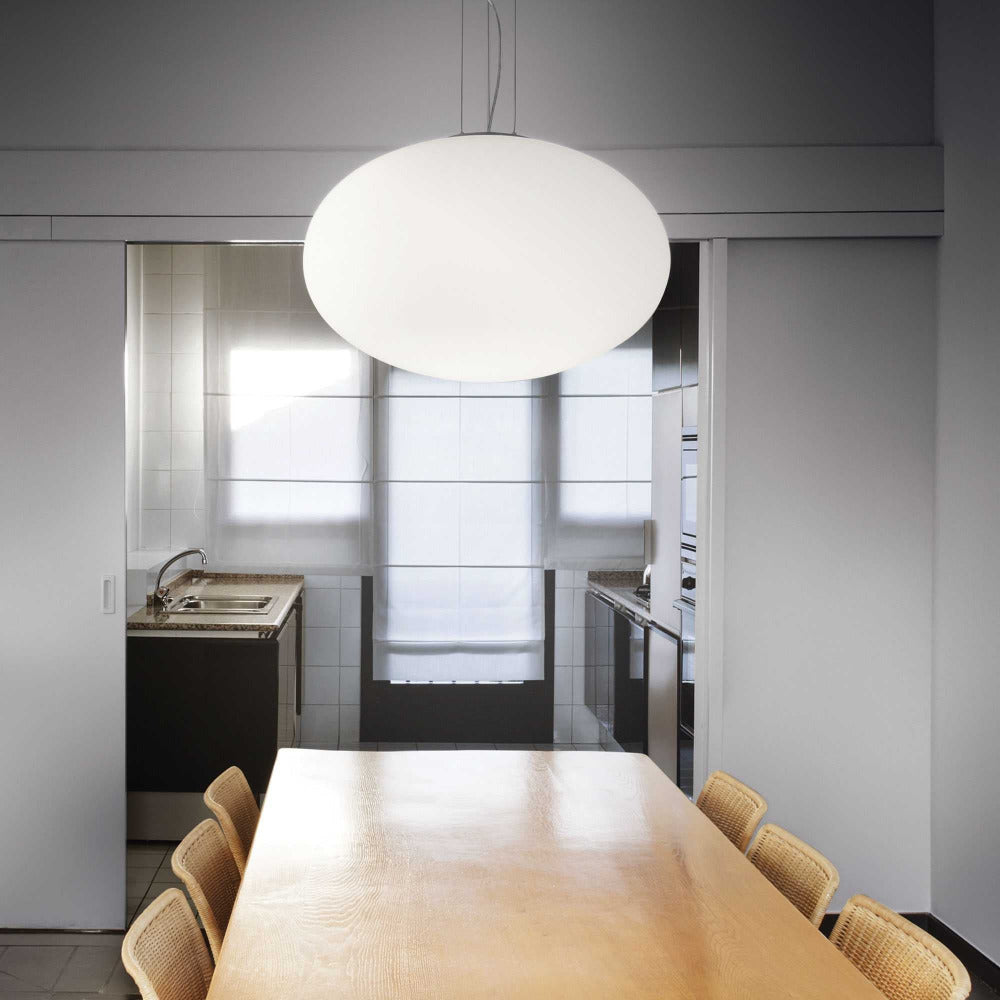 Buy Pendant Lights Australia Candy Sp1 Round Pendant Light W500mm White Glass / Metal - 086743