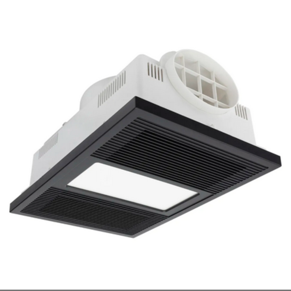 Solace-xl LED Bathroom Heaters Light 15W Matt Black TRI Colour - 21785/06