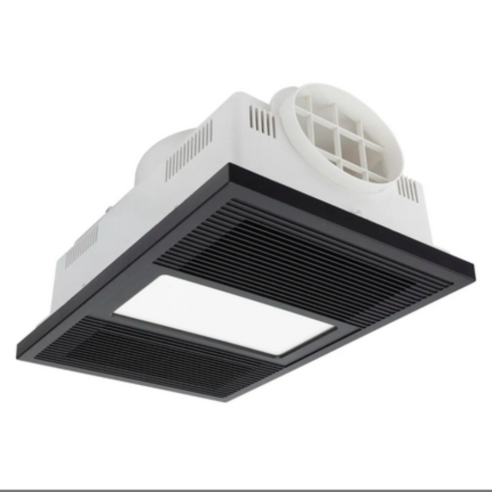 Buy 3 In 1 Bathroom Heaters Australia Solace-xl LED Bathroom Heaters Light 15W Matt Black TRI Colour - 21785/06