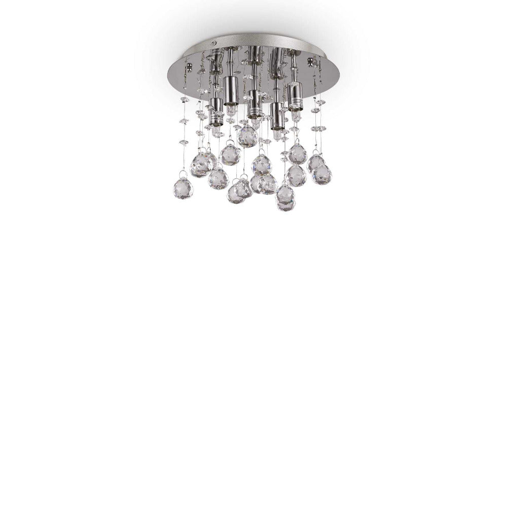 Moonlight Pl5 Flush Mount 5 Lights Metal / Crystals - 09466