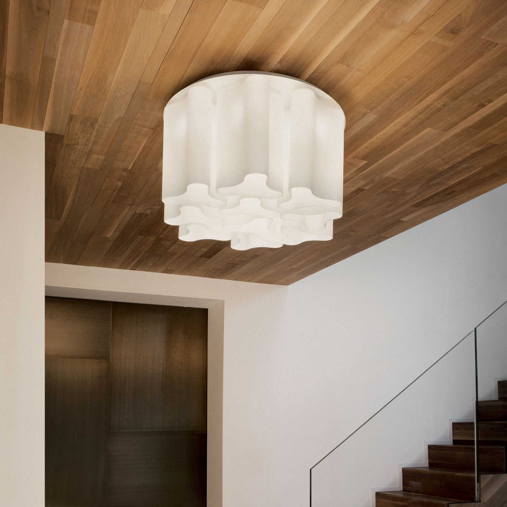 Buy Flush Mount Lights Australia Compo Pl10 Round Flush Mount 10 Lights Glass - 12551