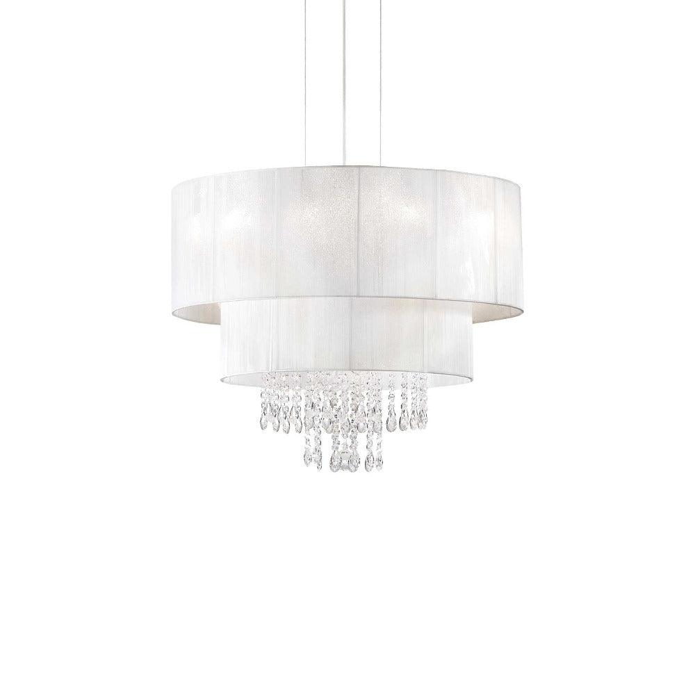 Buy Pendant Lights Australia Opera Sp4 Pendant 4 Lights White PVC / Crystal - 182179