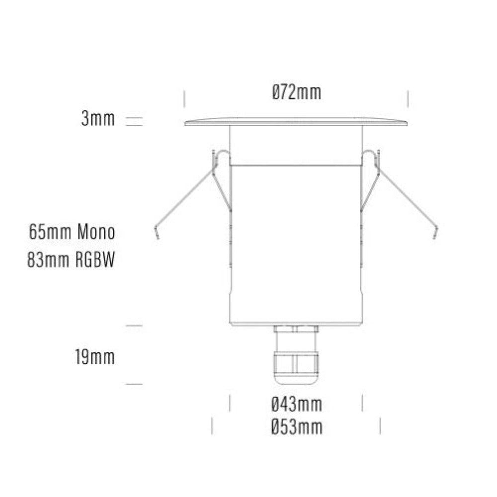 Buy Deck Lights Australia Lumena LED Deck light 24V W72mm Venerable Silver Aluminium - AQL-155-A4-X0