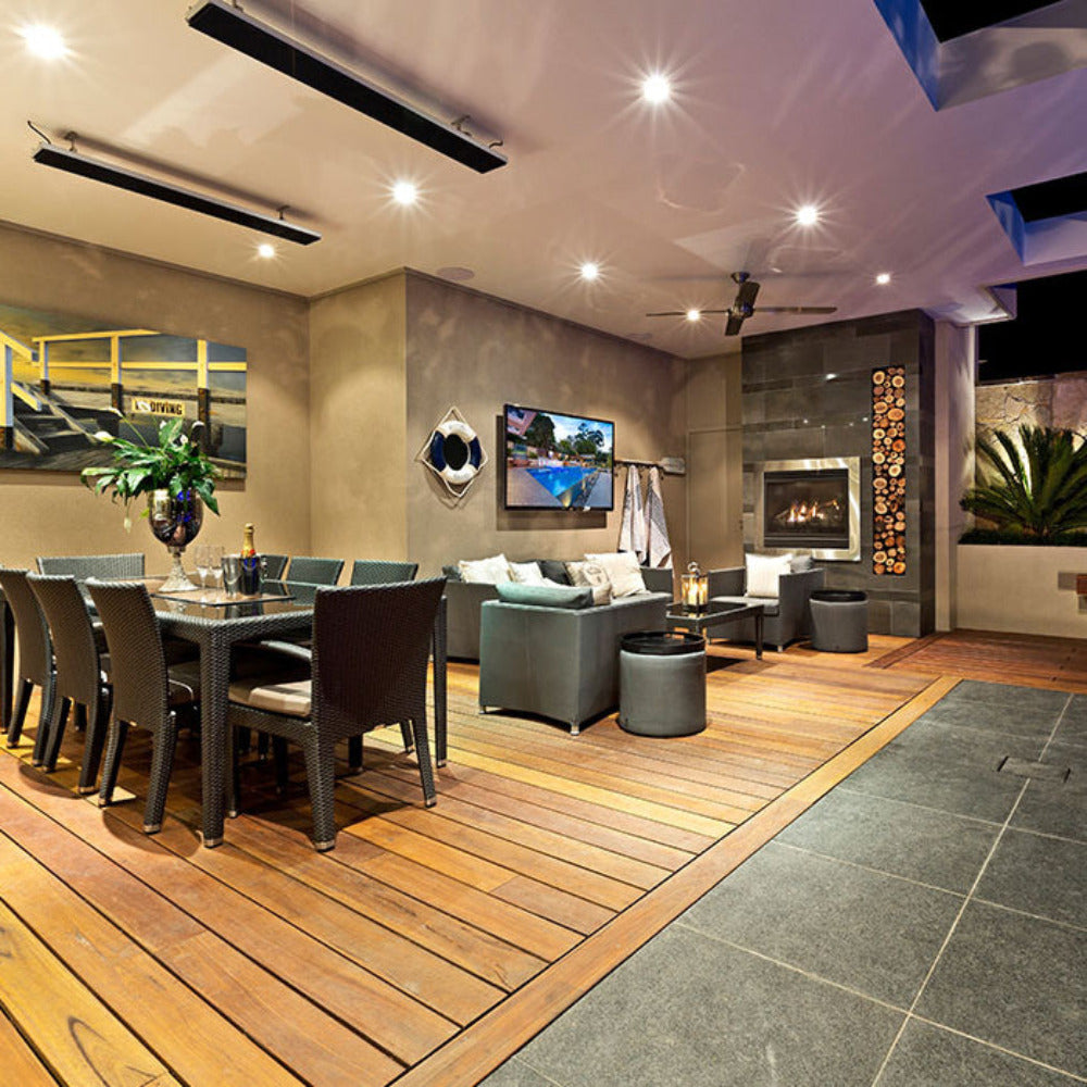 Buy Outdoor Heaters Australia Classic Electric Radiant Outdoor Heater 3200W Black - THH3200A