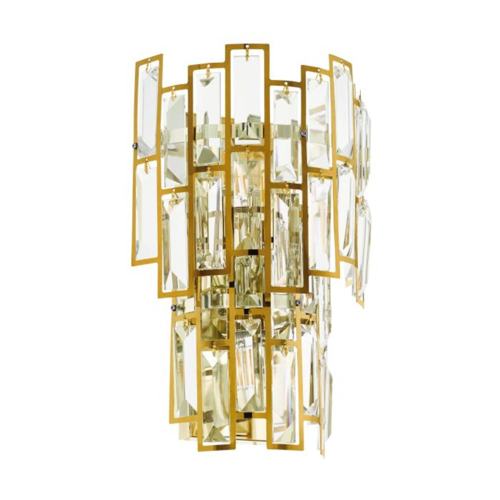 Buy Wall Sconce Australia Calmeilles Crystal Wall Sconce 3 Lights Brass Steel - 39615
