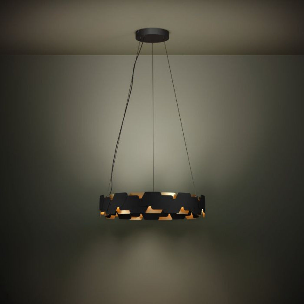Buy LED Pendants Australia Altagracia LED Pendant 2 Lights Black / Gold Steel 3000K - 390031