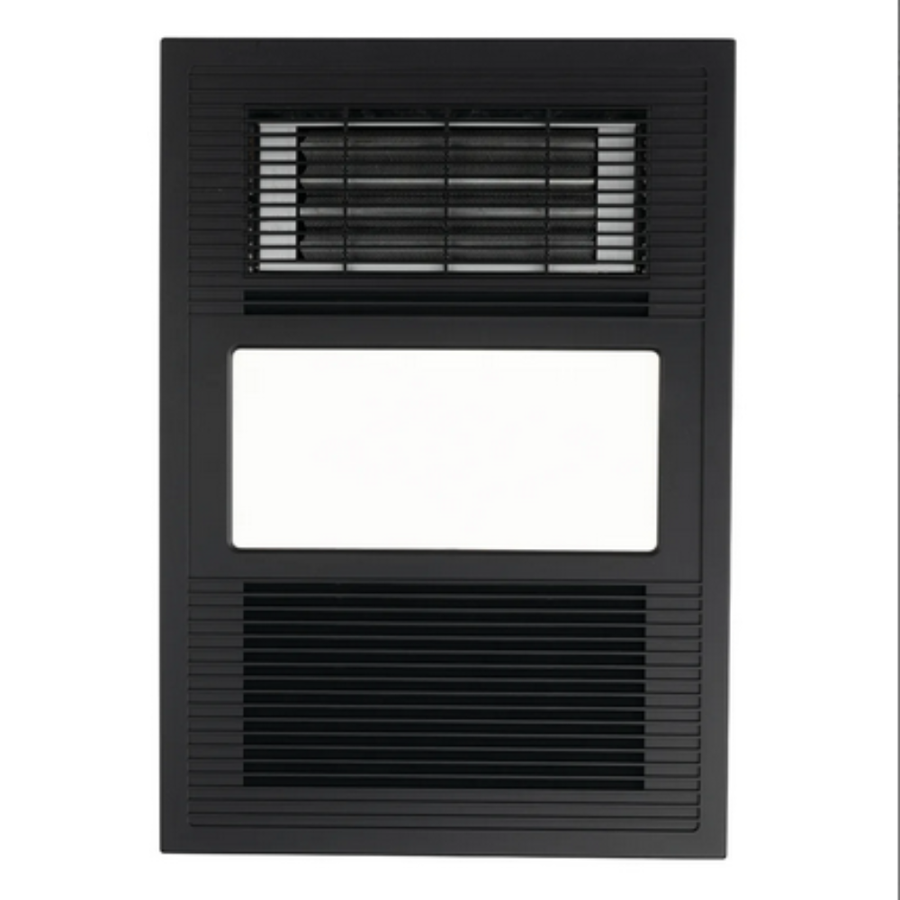 Buy 3 In 1 Bathroom Heaters Australia Solace-xl LED Bathroom Heaters Light 15W Matt Black TRI Colour - 21785/06