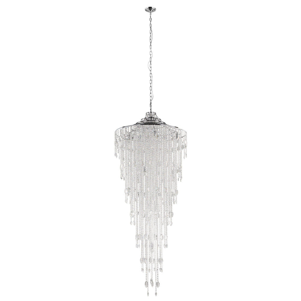 Buy Crystal Pendant Lights Australia Beires Crystal Pendant 12 Lights Chrome Steel Brilliant Glass - 390262