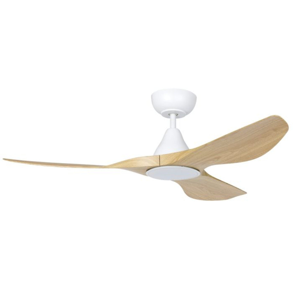 Surf DC Ceiling Fan 48" Oak LED Light Matt White - 20549716