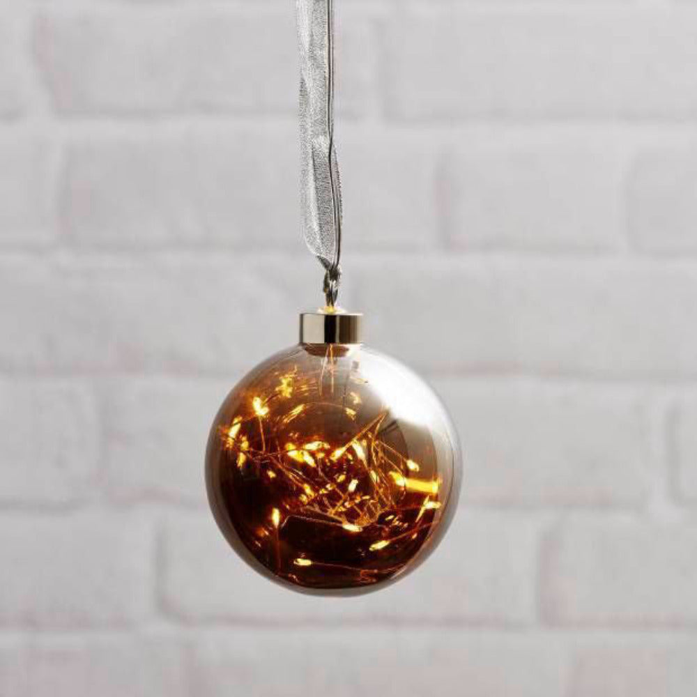 Buy Christmas Lights Australia XMAS Glow Hang Ball DEC Black Transparent/Silver- 410592