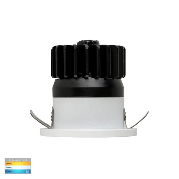 Buy Recessed LED Downlights Australia Niche Round Recessed LED Downlight White Aluminium 3 CCT - HV5702T-WHT
