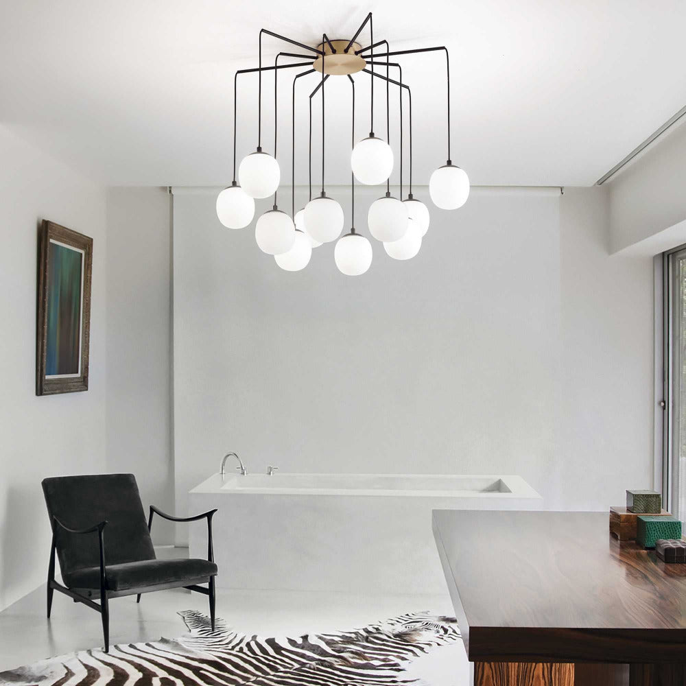 Buy Semi-Flush Mount Lights Australia Rhapsody Sp12 Semi-Flush Mount 12 Lights Black Metal - 236957