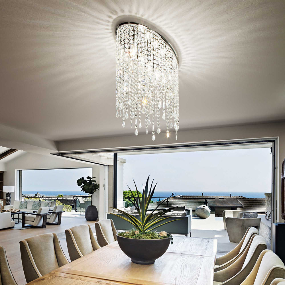 Buy Flush Mount Lights Australia Rain Pl3 Flush Mount 3 Lights Chrome Metal - 008370