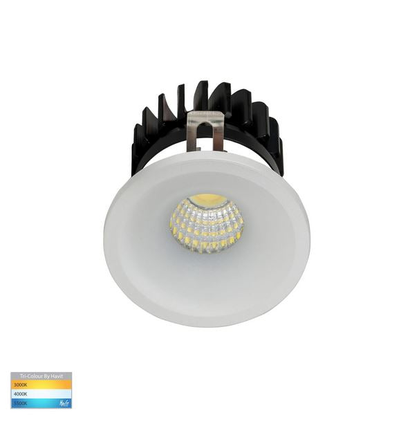 Buy Recessed LED Downlights Australia Niche Round Recessed LED Downlight White Aluminium 3 CCT - HV5702T-WHT