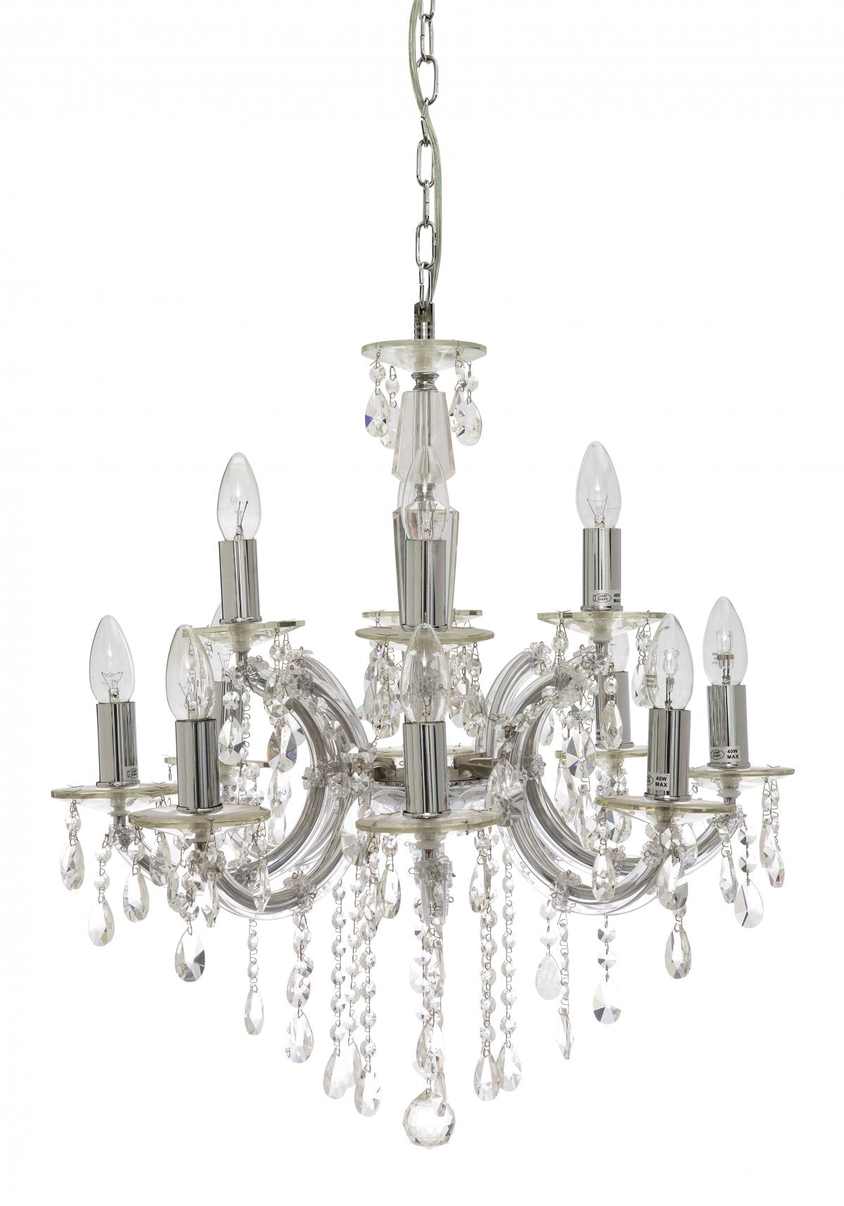 Buy Chandeliers Australia Fiorentino Lighting - DAVINCI 8+4 Light Crystal Chandelier Chrome
