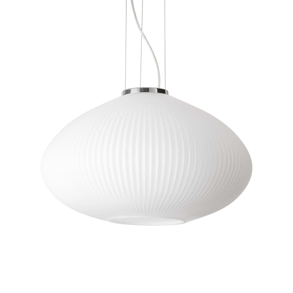 Buy Pendant Lights Australia Plisse' Sp1 Pendant Light W450mm Chrome Glass - 264523