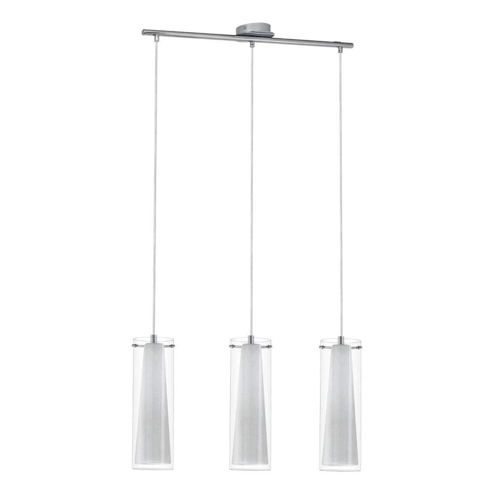 Buy Island Pendant Lights Australia Pinto 3 Light Pendant Chrome & Clear White - 89833