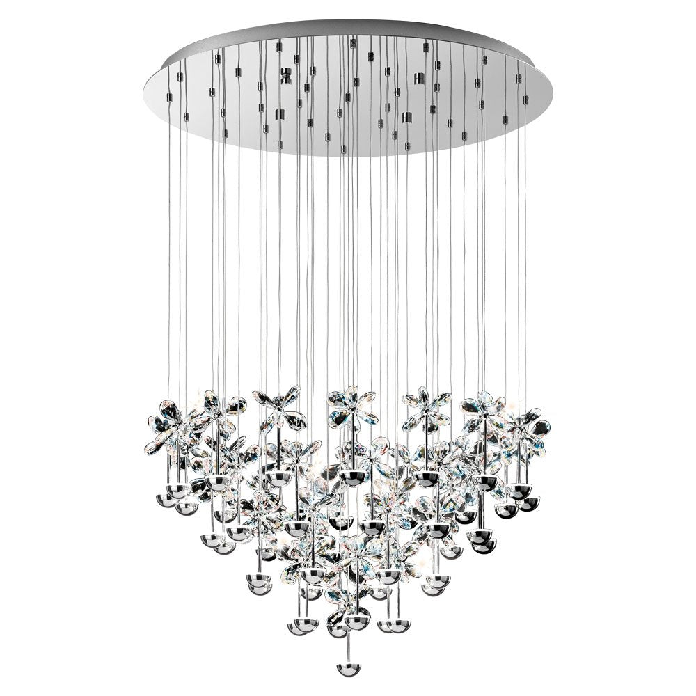 Buy Cluster Pendants Australia Pianopoli 43 LED Luminaire Chrome & Crystal - 93661